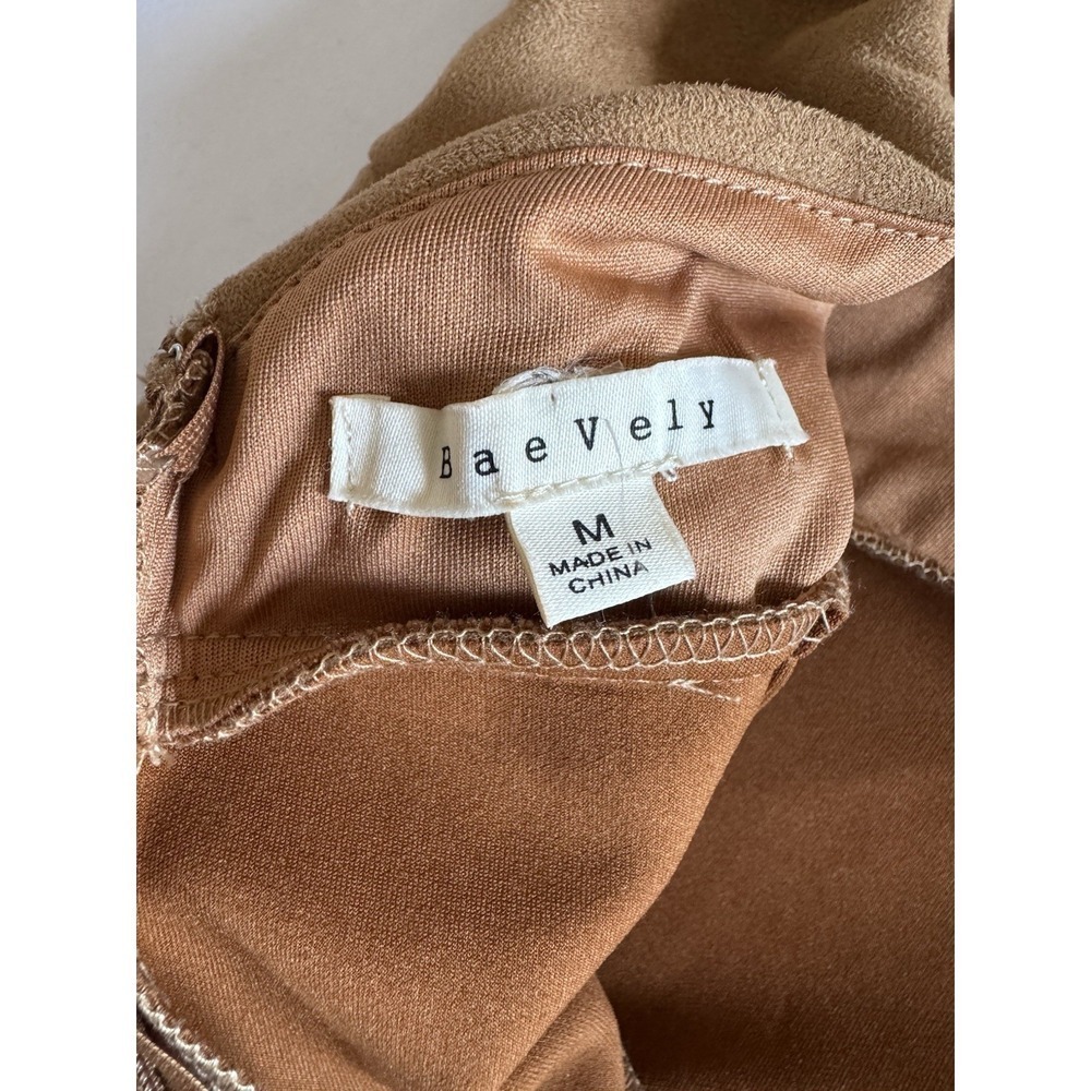 Baevely Dress Size Medium Brown Sleeves Fitted Dress, Soft, Lined EUC - Picture 9 of 11